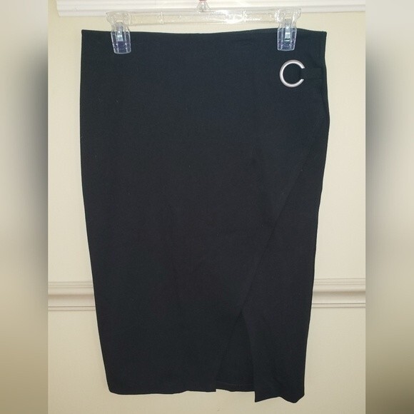 d.jeans Womens Open Front Wrap Skirt with D-Ring, High Waist Stretch, Size M - Picture 2 of 3